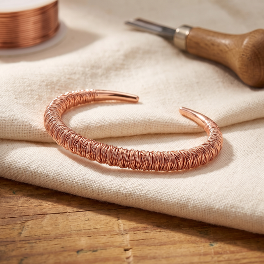 Signe | Coiled Wire Copper Cuff