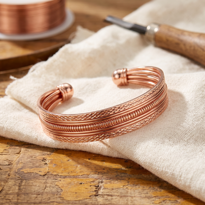 Romy | Six-Strand Faceted Copper Cuff