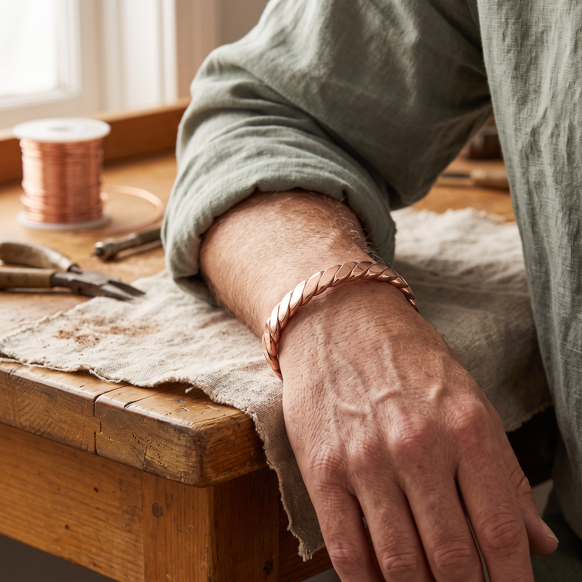 Hattie | Twisted Rod Copper Cuff