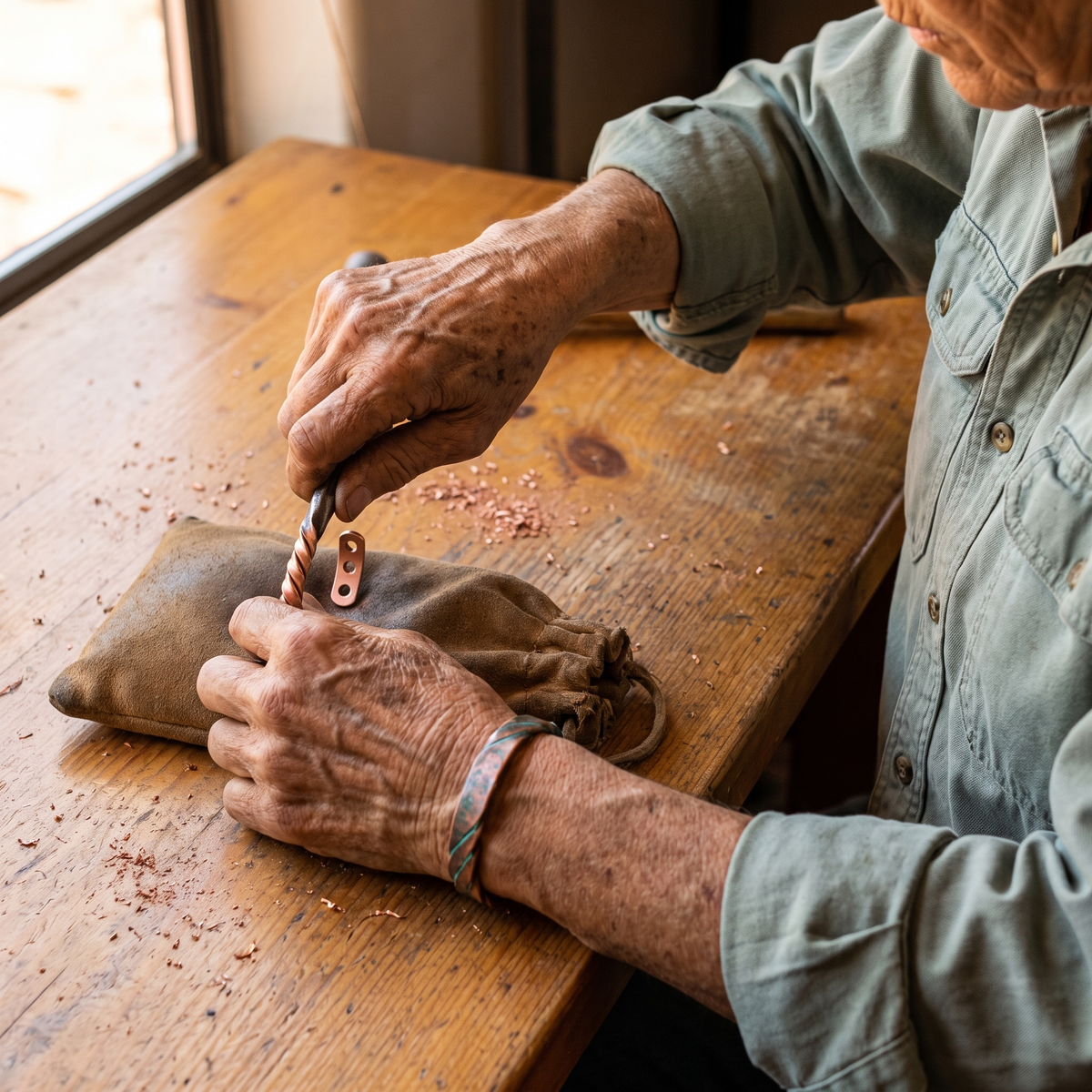 Hattie | Twisted Rod Copper Cuff