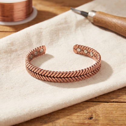 Dorothy | Herringbone Woven Copper Bracelet