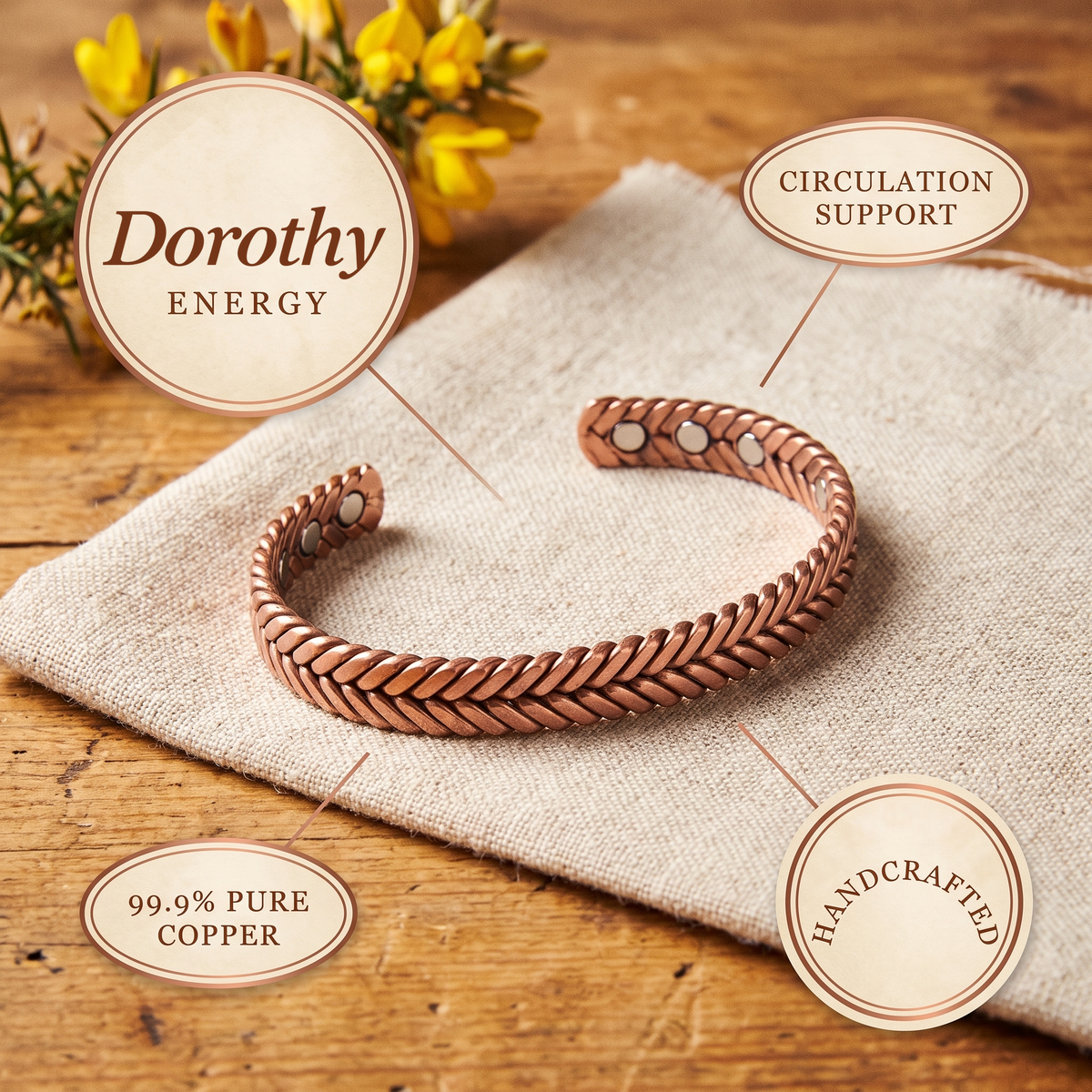 Dorothy | Herringbone Woven Copper Bracelet