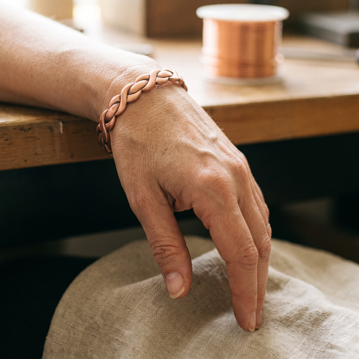 Nell | Open Weave Copper Bracelet