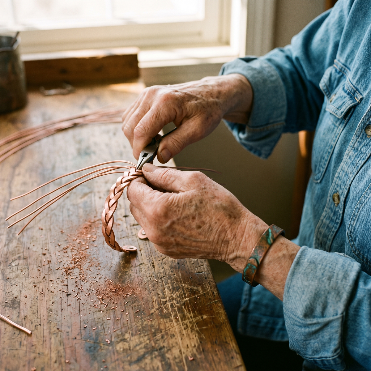 Nell | Open Weave Copper Bracelet