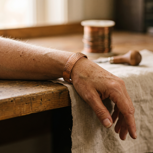 Maude | Hammered Dimpled Copper Cuff