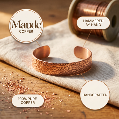 Maude | Hammered Dimpled Copper Cuff