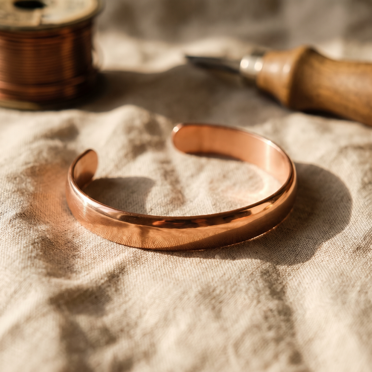 Pippa | Smooth Forged Copper Cuff