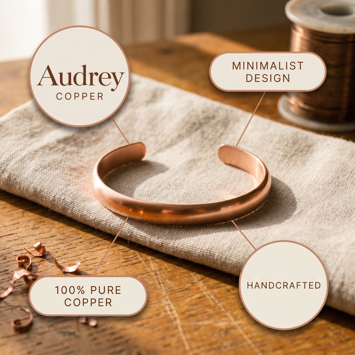 Audrey | Bypass Copper Cuff