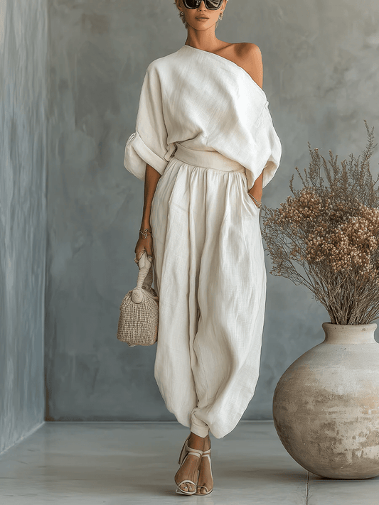 Mila™ | Two-Piece Bardot Neckline Ensemble
